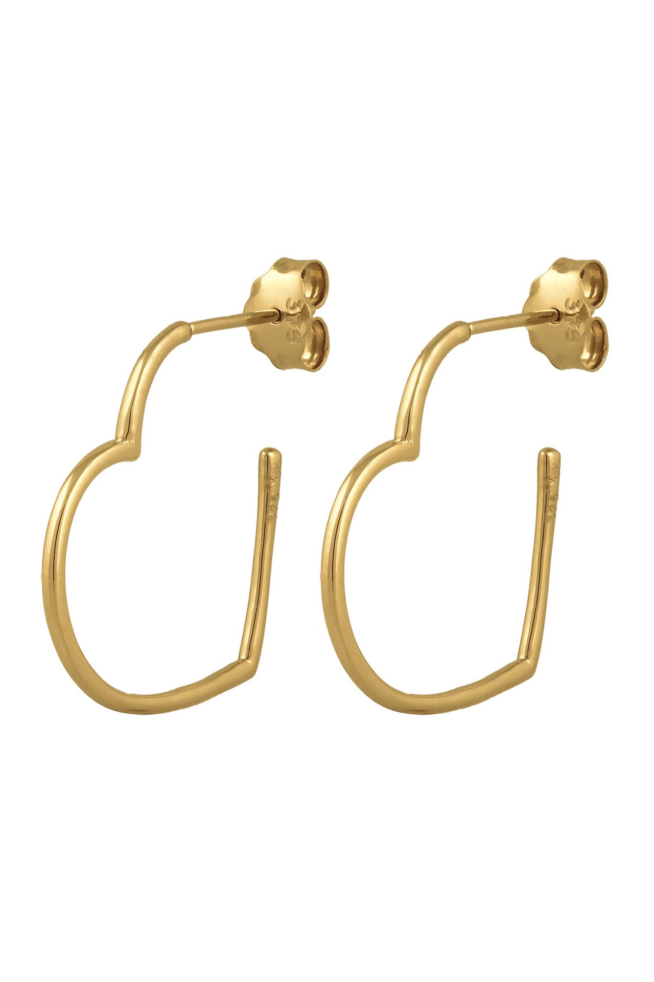 ELLI PREMIUM Ohrringe Ohrstecker Creolen Herz 375 Gelbgold Gold, Bild 1