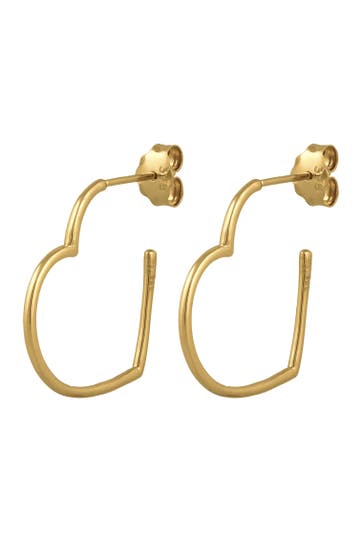 ELLI PREMIUM Ohrringe Ohrstecker Creolen Herz 375 Gelbgold Gold