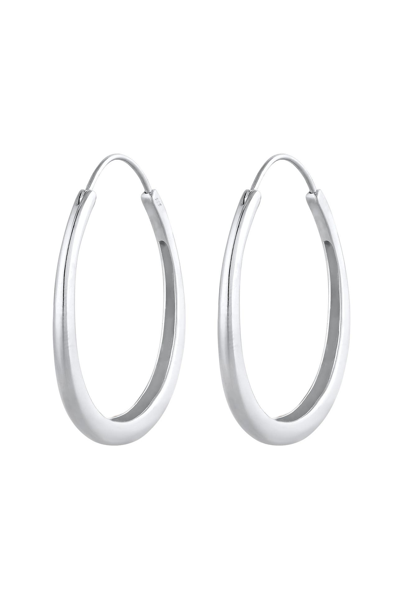 ELLI Ohrringe Creolen Hänger Oval Geo Basic Trend Big 925 Silber Silber, Bild 1