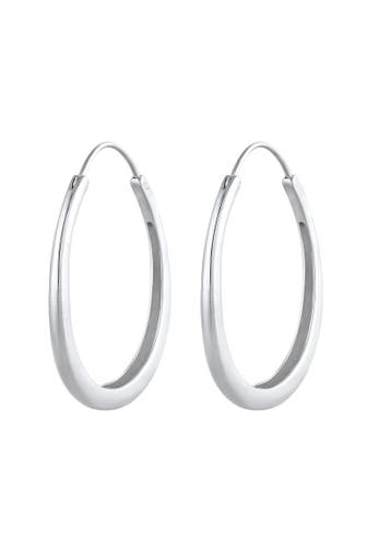 ELLI Ohrringe Creolen Hänger Oval Geo Basic Trend Big 925 Silber Silber
