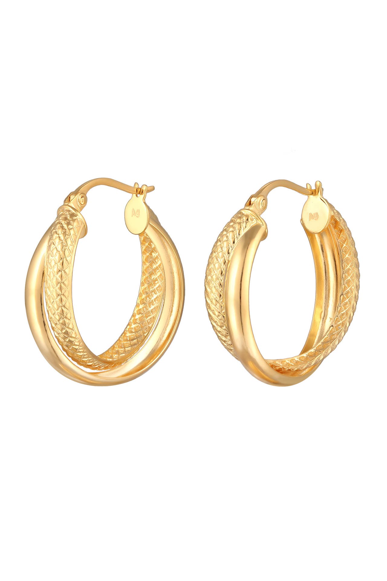 ELLI Ohrringe Creolen Twisted Look 925 Silber vergoldet Gold, Bild 1