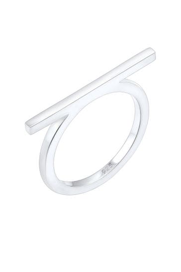 ELLI Ring Geo Minimal Trend Steg 925 Silber Silber