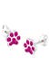 Ohrringe Pfote Katze Hund Kristalle 925 Silber Pink