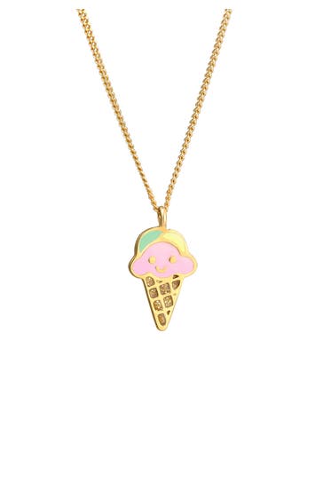 ELLI Halskette Kinder Eis Sweet Emaille 925 Silber