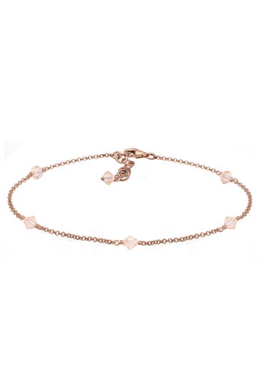 ELLI Fusskettchen 925 Sterling Silber rosé vergoldet, mit Kristallen von Swarovski® Rosegold