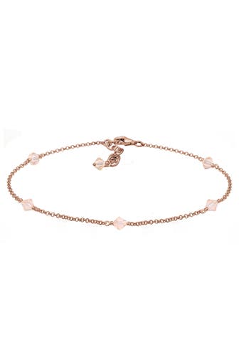 ELLI Fusskettchen 925 Sterling Silber rosé vergoldet, mit Kristallen von Swarovski® Rosegold