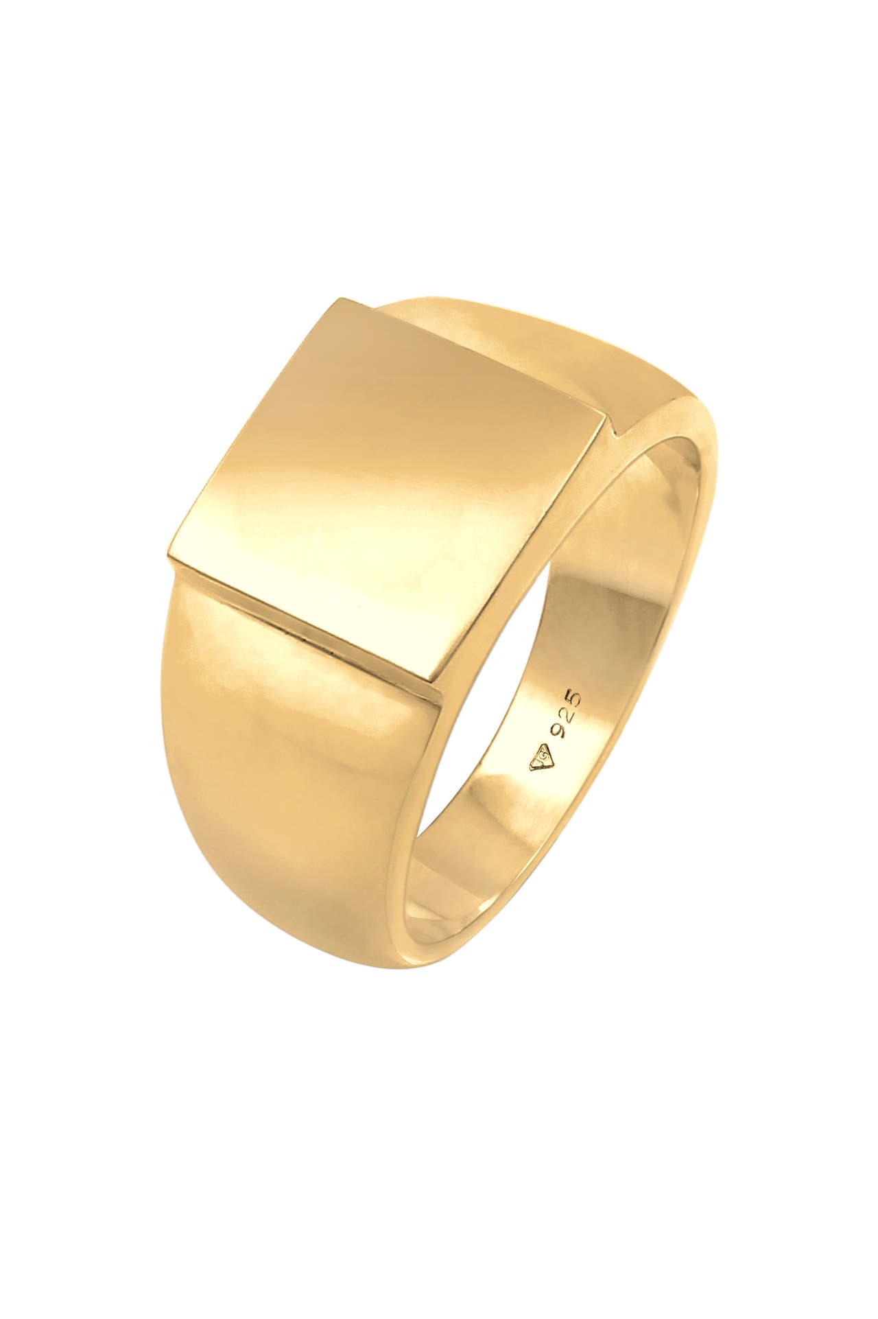 KUZZOI Ring Siegelring Rechteckig 925 Silber gold, Bild 1