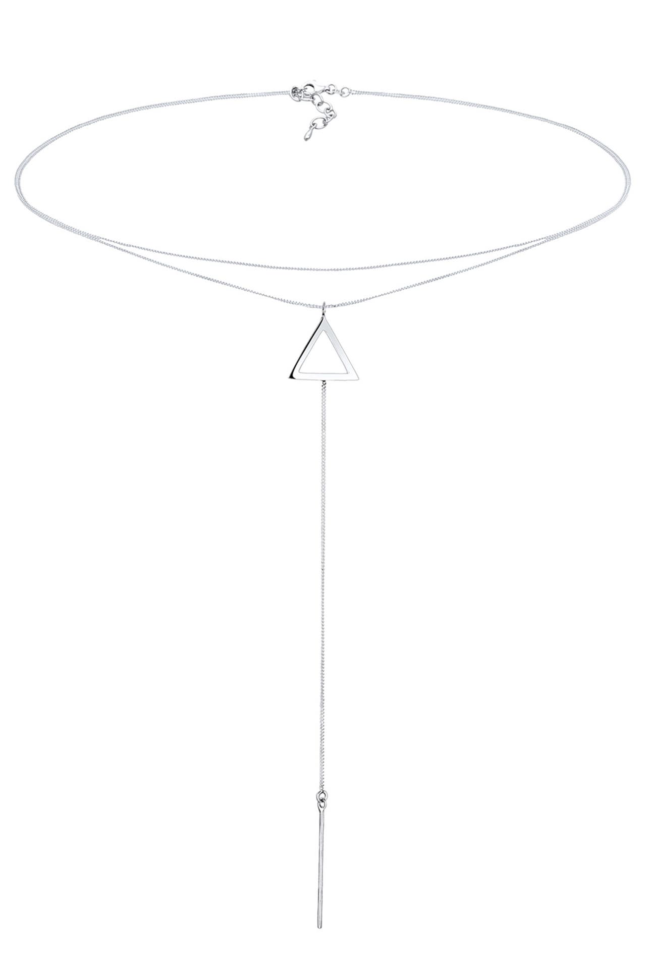 ELLI Kette Choker Y-Kette Dreieck 925 Silber Silber, Bild 1