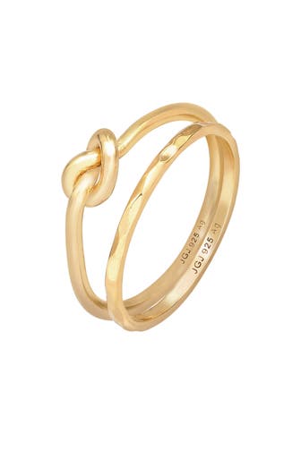 ELLI Ring Knoten Verknotet Trend Basic 2er Set 925 Silber Gold