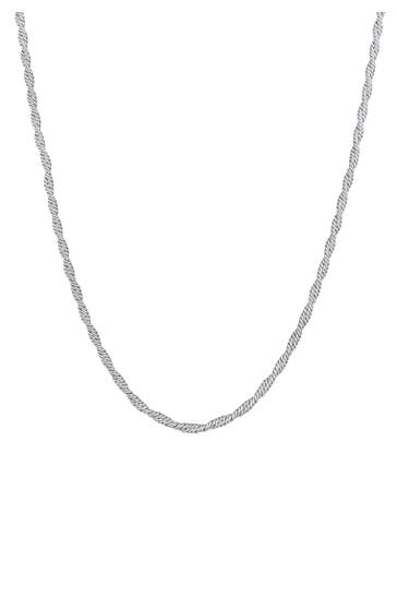 KUZZOI Kette Herren Basic Kordelkette Gedreht 925 Silber Silber