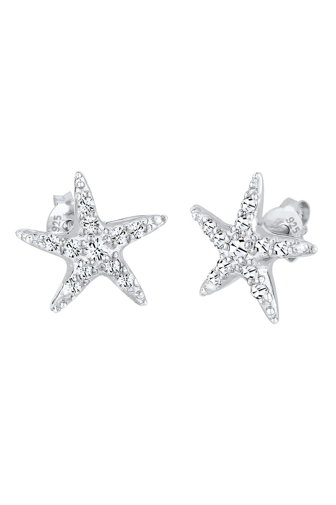 ELLI Ohrringe Seestern mit Kristalle funkelnd 925 Sterling Silber Silber, Bild 1