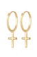 Ohrringe Creolen Hänger Kreuz Religion 925 Silber Gold