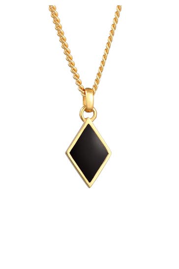 KUZZOI Kette Raute Emaille Geo Style 925 Silber Gold