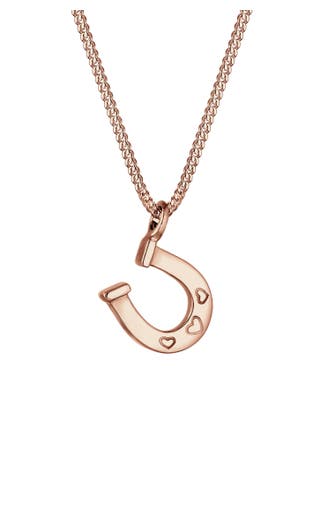 ELLI Halskette Hufeisen Herz 925 Sterling Silber Rosegold