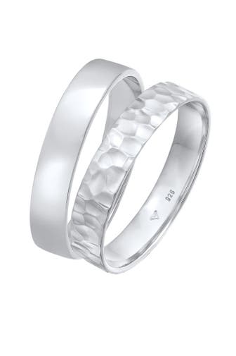 KUZZOI Ring Kuzzoi Ring Set Basic Gehämmert 925 Silber Silber