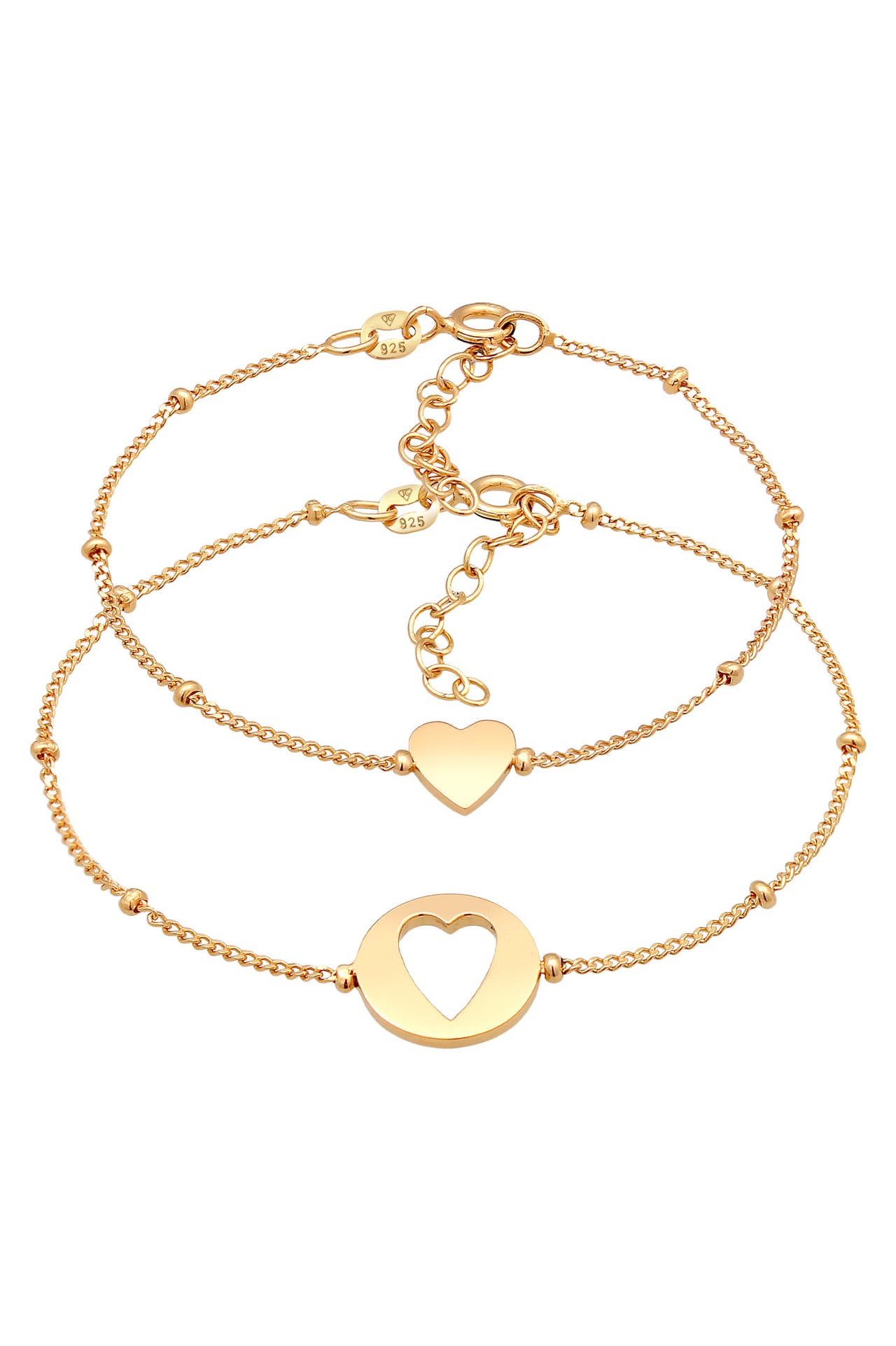 ELLI Armband Herz Liebe Cut Out Mutter Kind Set 925 Silber Gold, Bild 1
