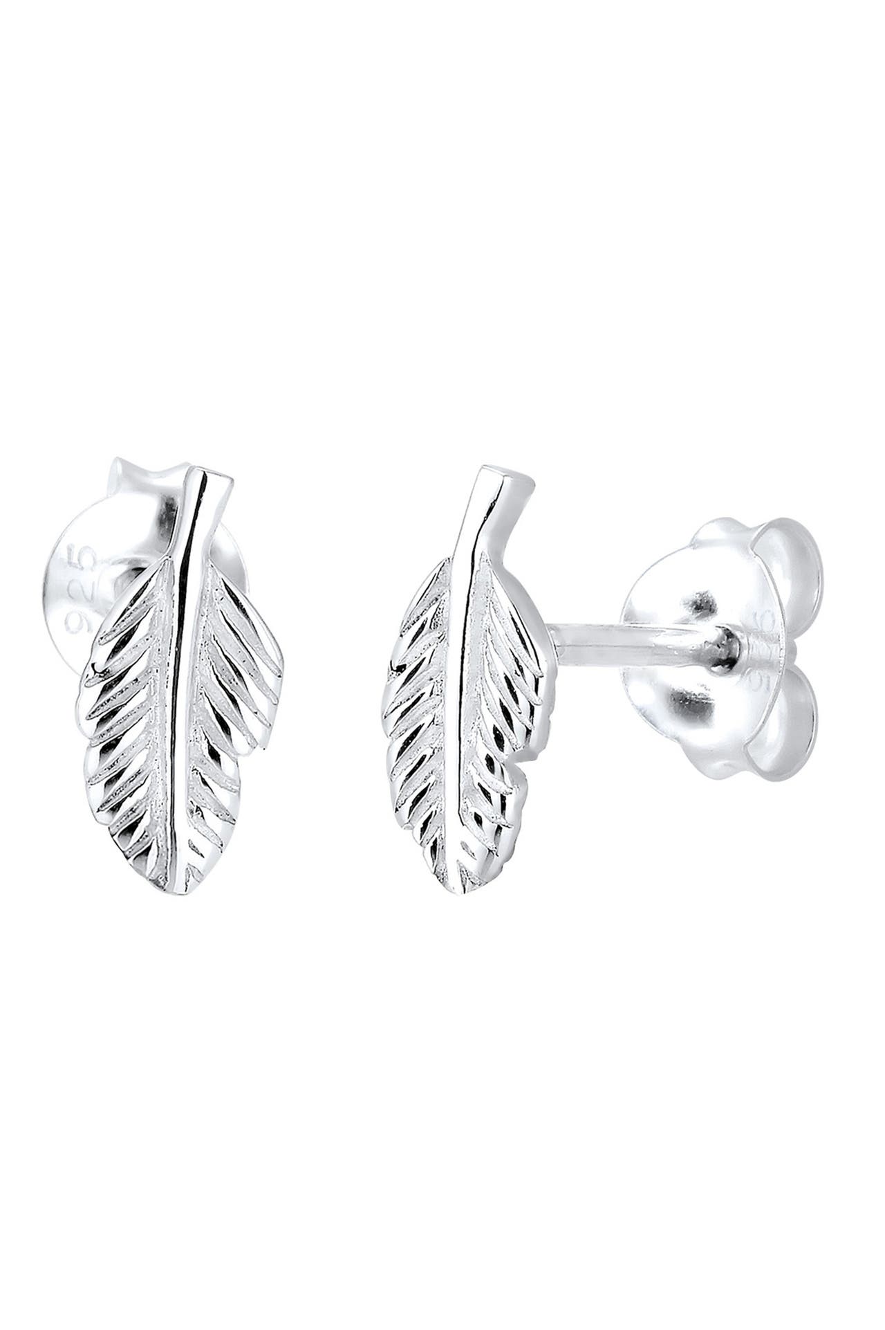 ELLI Ohrringe Ohrstecker Feder hippie 925 Sterling Silber Silber, Bild 1