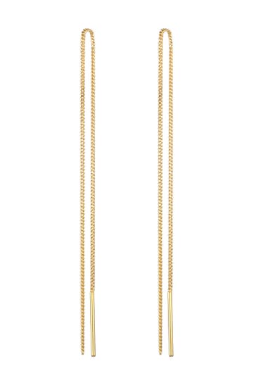 ELLI PREMIUM Ohrringe Durchzieher Filigran Kettenelement 375er Gelbgold Gold