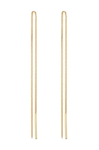 ELLI PREMIUM Ohrringe Durchzieher Filigran Kettenelement 375er Gelbgold Gold