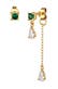 Ohrringe Ohrstecker Quadrat Zirkonia Synthetischer Smaragd Grün 925 Sterling Silber vergoldet Gold