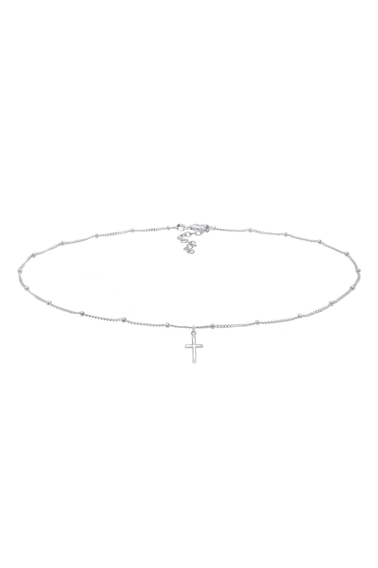 ELLI Kette Choker Kugelkette Kreuz Glaube Schmuck Geschenk 925 Silber Silber, Bild 1