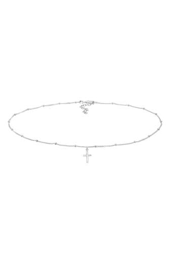 ELLI Kette Choker Kugelkette Kreuz Glaube Schmuck Geschenk 925 Silber Silber