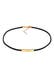 Kette Textil Choker Band Platte Schwarz 925 Silber Gold