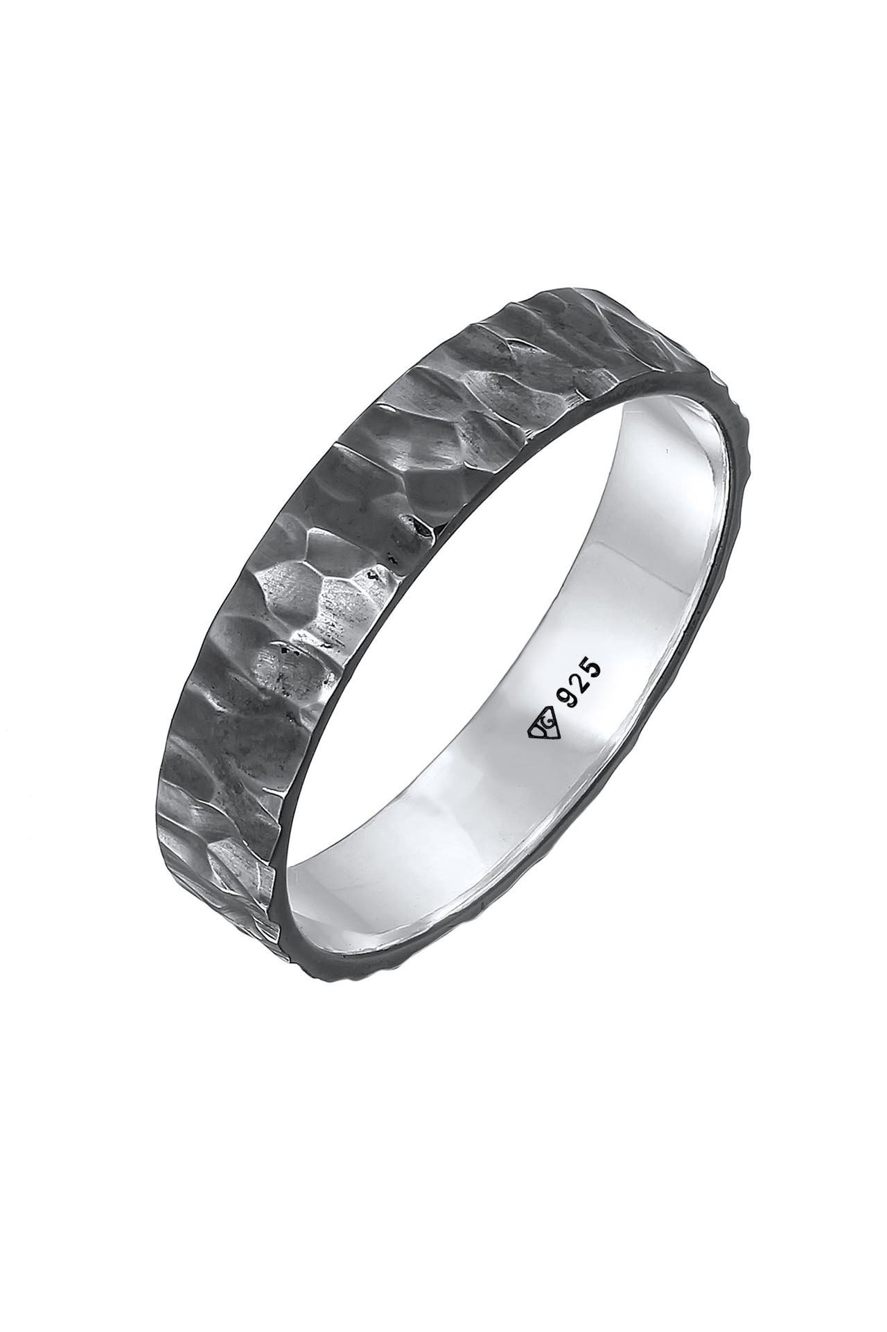 KUZZOI Ring Bandring Herrenring Freundschaftsring 925 Silber Schwarz, Bild 1