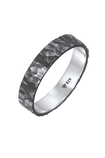 KUZZOI Ring Bandring Herrenring Freundschaftsring 925 Silber Schwarz