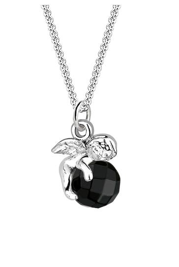 ELLI Kette Engel Onyx Schwarz 925 Sterling Silber Schwarz