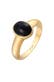 Ring Siegelring Onyx Oval Basic 925 Silber gold
