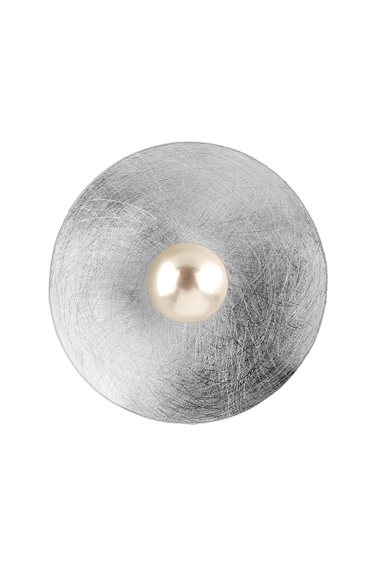 NENALINA Anhänger Muschelkernperle Gebürstet Matt Rund 925 Silber, Bild 1