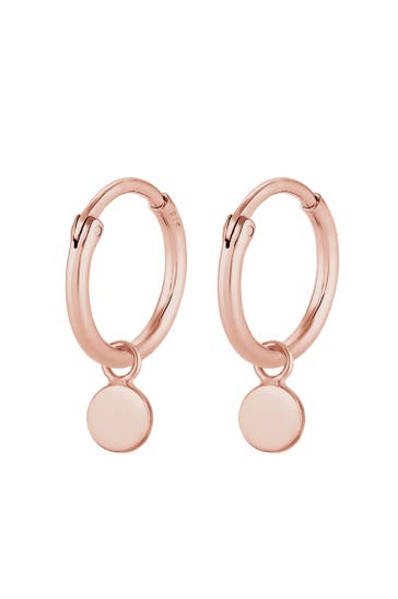 ELLI Ohrringe Creolen Hänger Plättchen Coin 925 Silber Rosegold