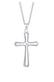 Kette Kreuz Diamant Weiß Brillantschliff (0.03 ct) 925 Sterling Silber Weiß