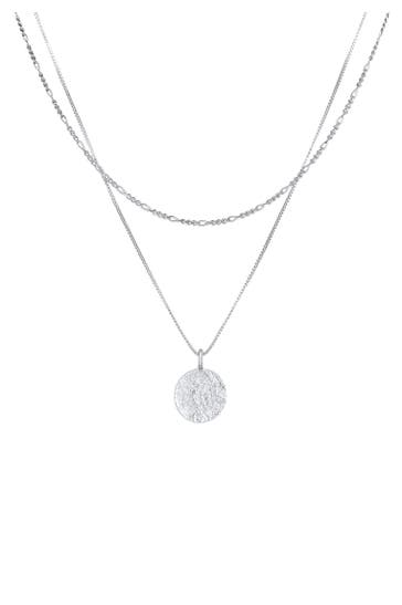 KUZZOI Kette Herren Layer Figaro Venezianer Plättchen 925 Silber Silber
