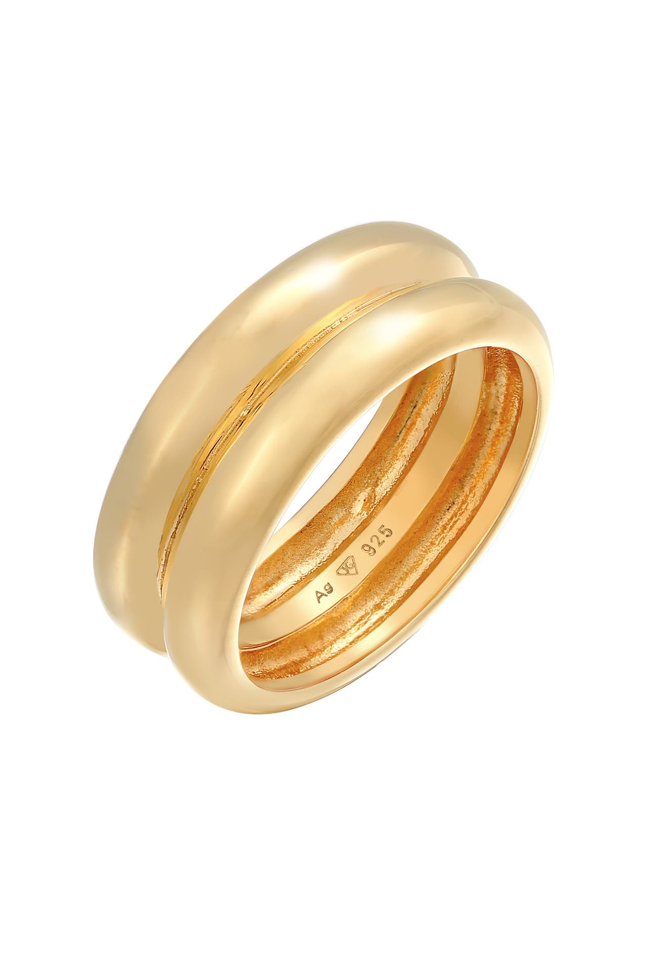 ELLI PREMIUM Ring Bandring 925 Ring rhodiniert Gold, Bild 1