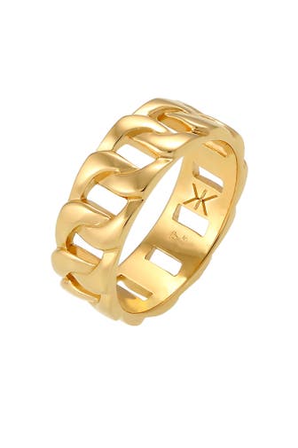 KUZZOI Ring Chunky Chain Look 925 Silber Gold