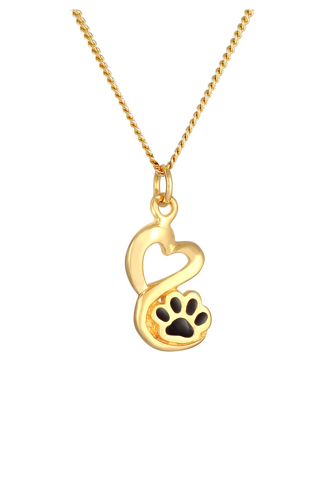 NENALINA Kette Pfote Tatze Anhänger Emaille Tierfreunde Gold, Bild 1
