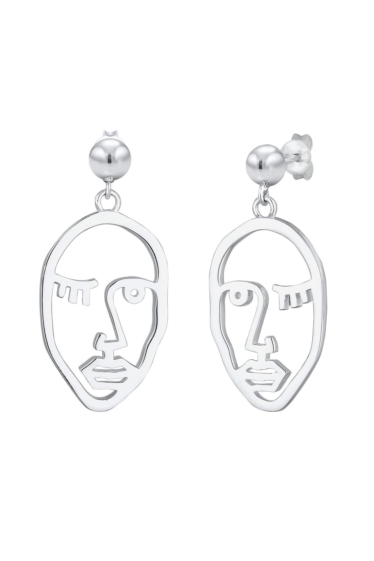 ELLI Ohrringe Ohrhänger Gesicht Design 925 Sterling Silber Silber, Bild 1