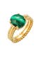 Ring Malachit Grün 925 Sterling Silber vergoldet Gold