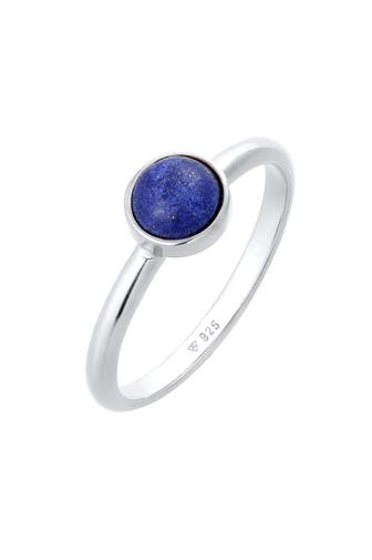 ELLI PREMIUM Ring Lapis Lazuli Edelstein Solitär 925 Silber Silber