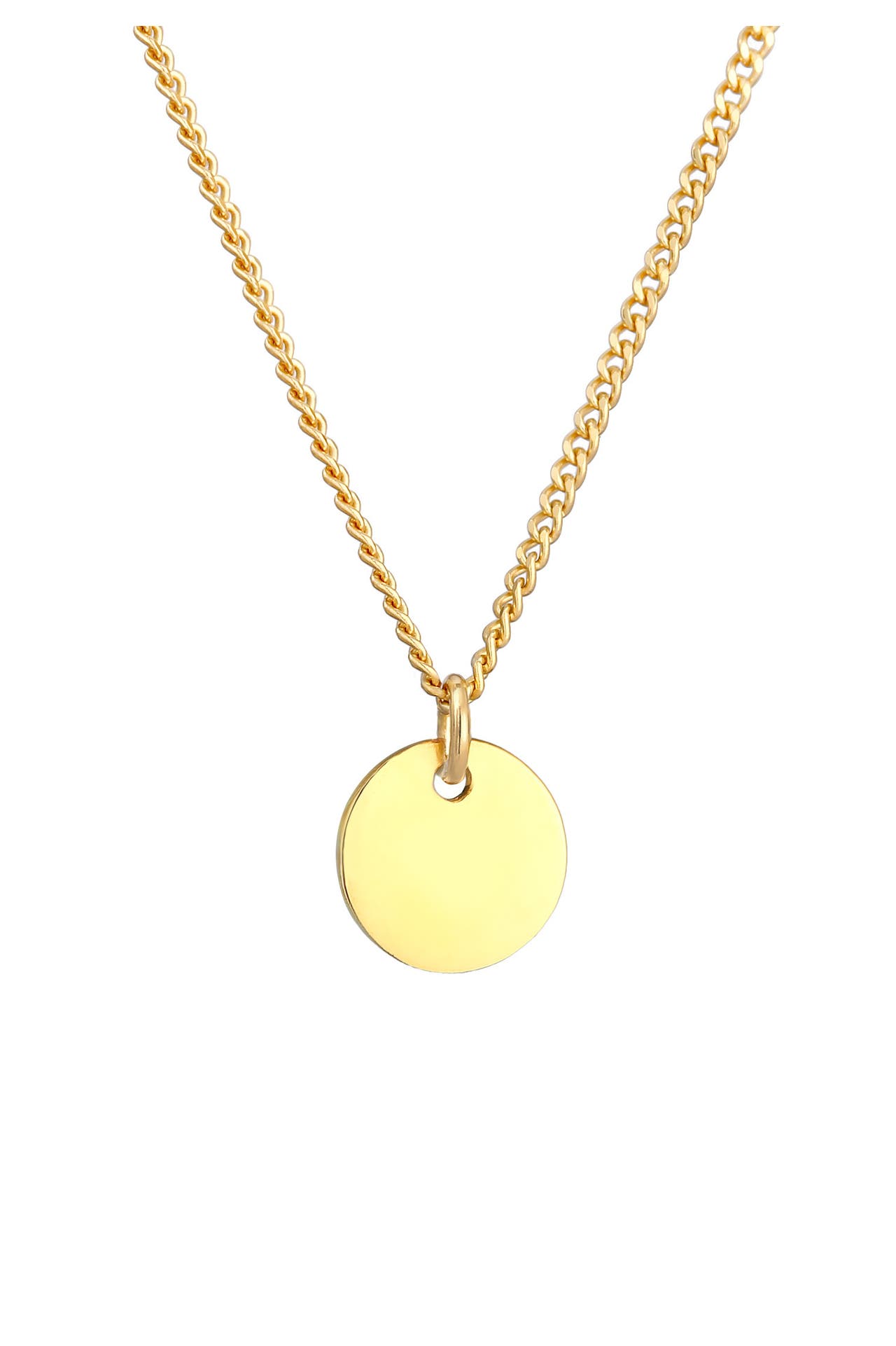 ELLI PREMIUM Kette Plättchen Coin Münze Basic 375 Gelbgold Gold, Bild 1