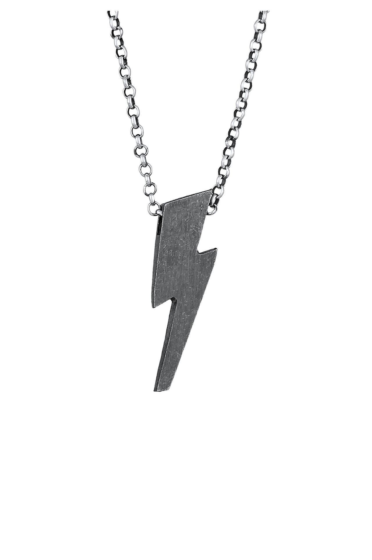 KUZZOI Kette Herren Blitz Used Look 925 Silber Grau, Bild 1