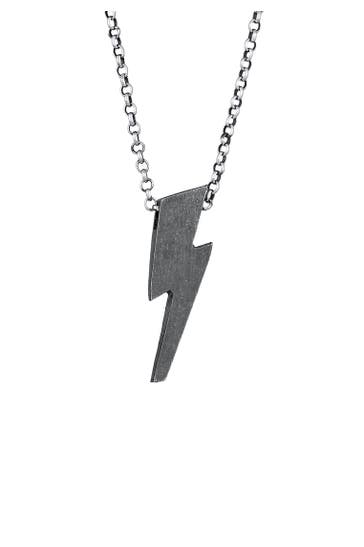 KUZZOI Kette Herren Blitz Used Look 925 Silber Grau