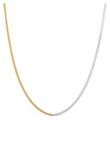 ELLI Kette Panzerkette Basic Chunky Chain Bi-Color 925 Silber Bunt