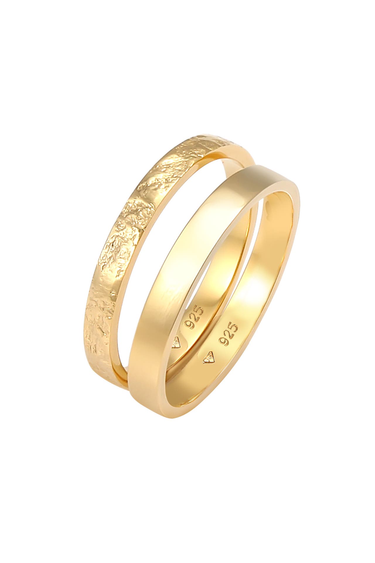 ELLI Ring Bandring Basic Gehämmert (Set 2-tlg) 925 Silber, Bild 1