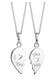 Kette Set Partnerketten Herz Schriftzug 925 Sterling Silber Silber