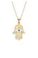 Kette Hamsa Evil Eye Schutzsymbol 925 Silber, mit Kristallen von Swarovski® Gold