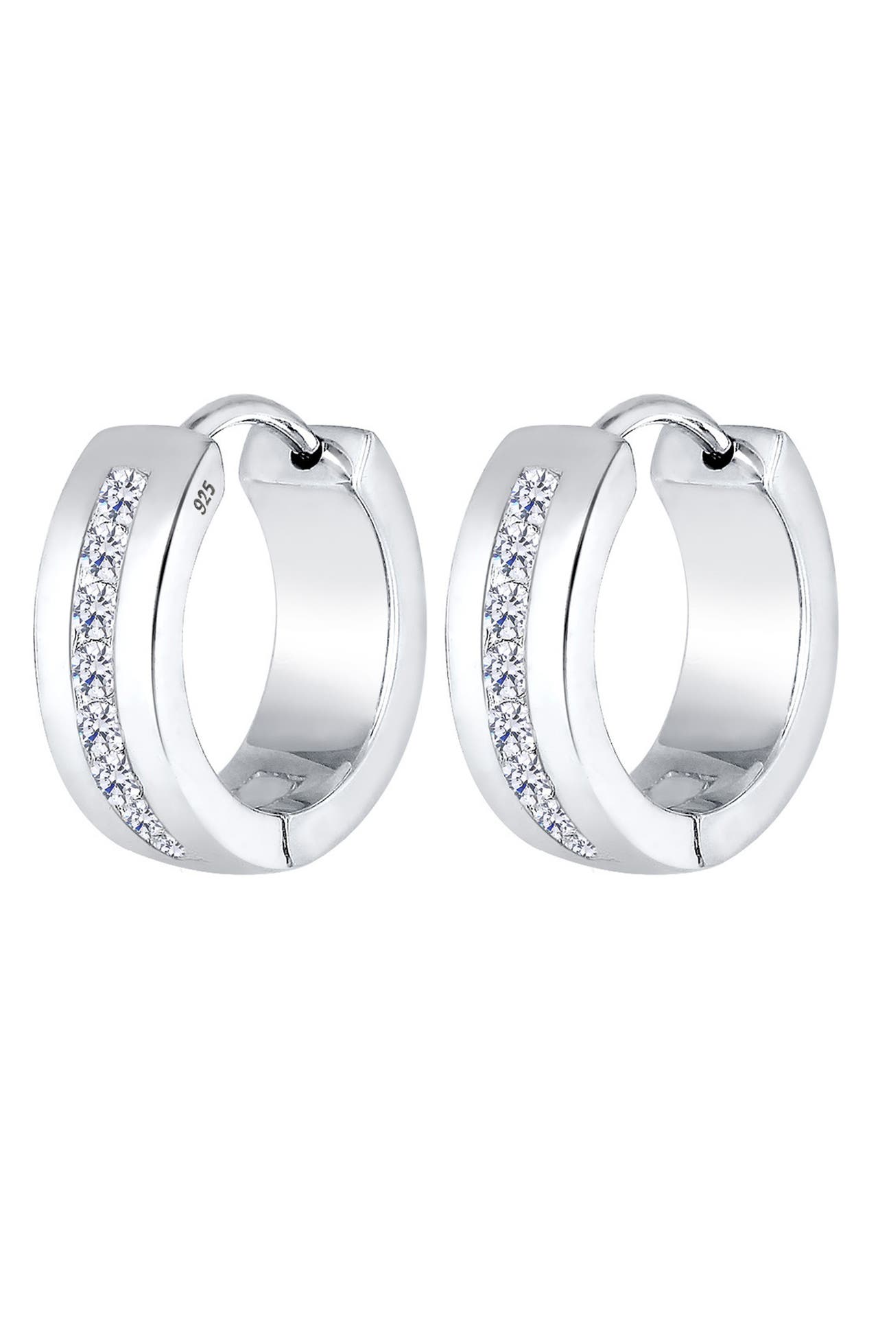 ELLI Ohrringe Elli Ohrringe Creolen Zirkonia Basic Glamour Elegant 925 Silber Weiß, Bild 1