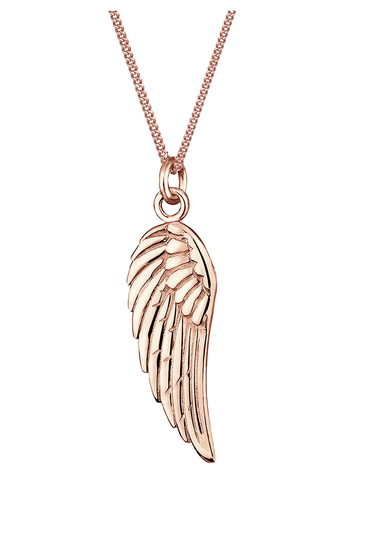 ELLI Kette Panzerkette Engel Flügel Basic Boho Schmuck Geschenk 925 Silber Rosegold, Bild 1